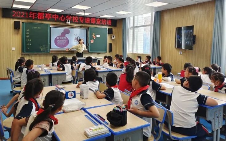 榨木小學(xué)、都亭一小的師生通過“專遞課堂”上美術(shù)課.jpg